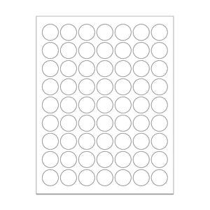 1" White Matte Circle Stickers