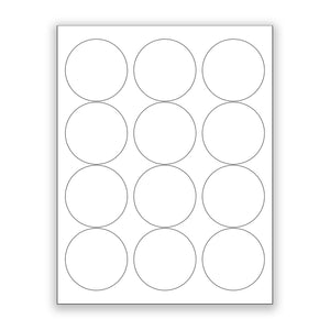 2.5" White Matte Circle Stickers