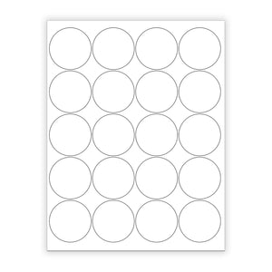 2" White Matte Circle Stickers