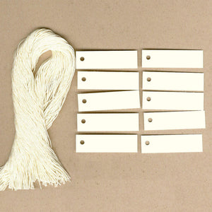 1/2"x 2" Tiny Blank Ivory Tags