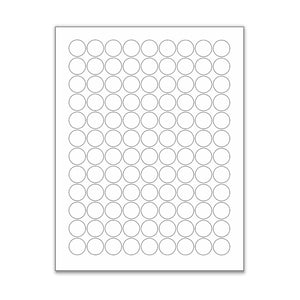 .75" White Matte Circle Stickers