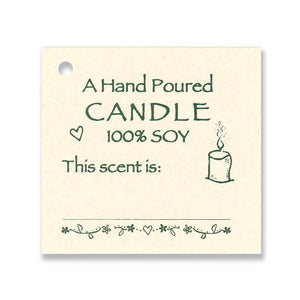 Hand Poured, 100% Soy Candle Scent Tag ~ This Scent is: ___________