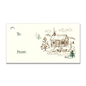 Log Cabin To: From: Gift Tag